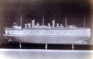 Yard No. 647, Baikal. Port Side of a Model of the Ice-Breaking Train Ferry Steamer Baikal
